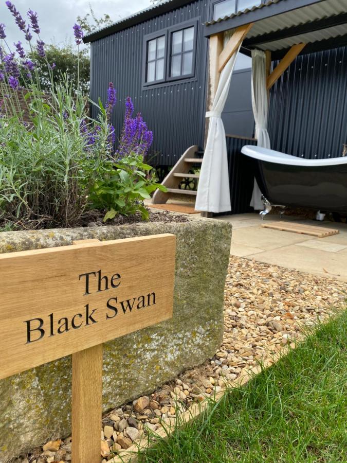 The Black Swan Shepherd Hut Ketton Extérieur photo
